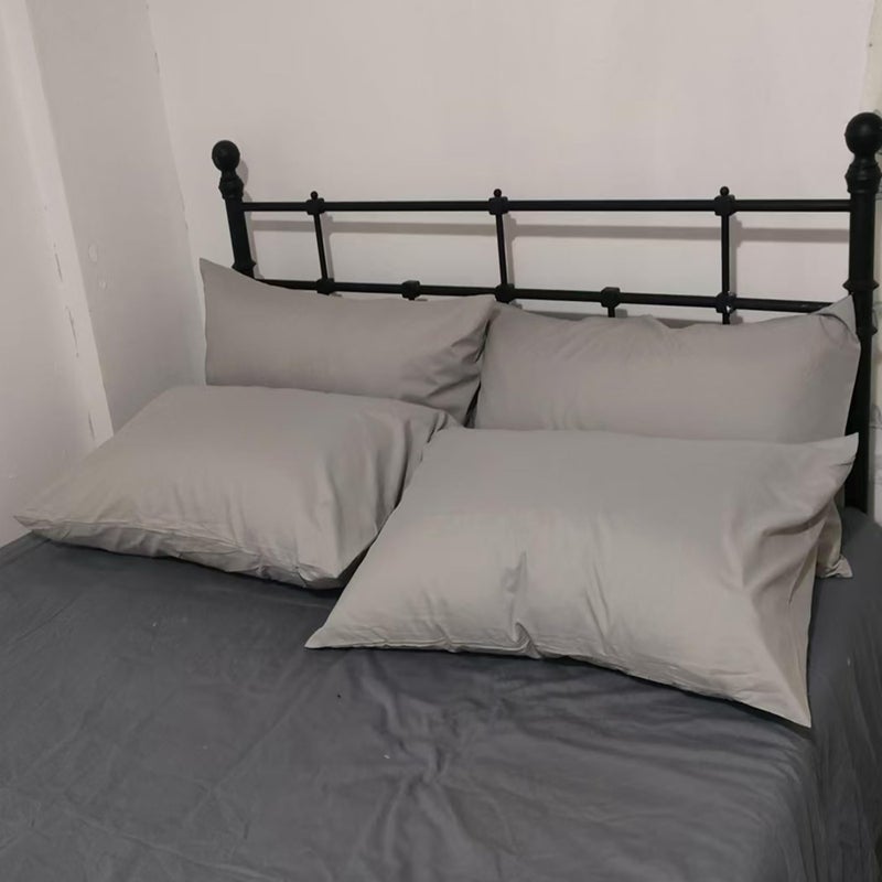 LEISUREWEEK Premium Queen Pillowcases 4 Pack - Light Grey Standard - Ultra Soft 1800 Thread Count Microfiber- Double Brushed - Allergies Free - Wrinkle Resistant Pillowcase - Image 1